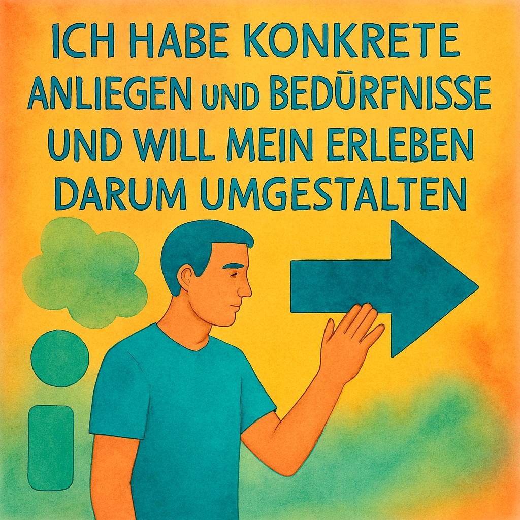 Ich habe konkrete Anliegen und Bedürfnisse und will mein Erleben darum umgestalten.