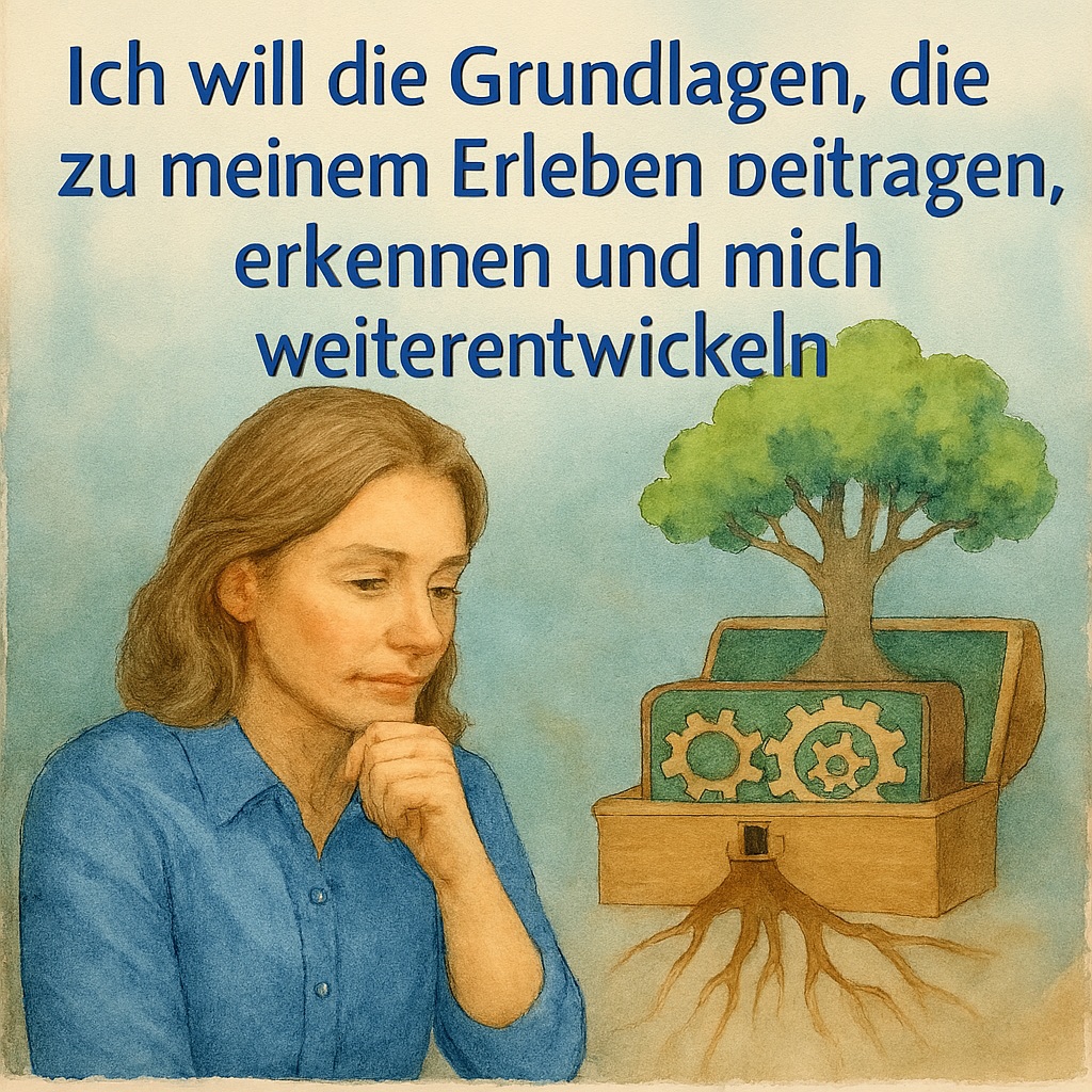 Ich will die Grundlagen die zu meinem Erleben beitragen, erkennen und mich weiterentwickeln.