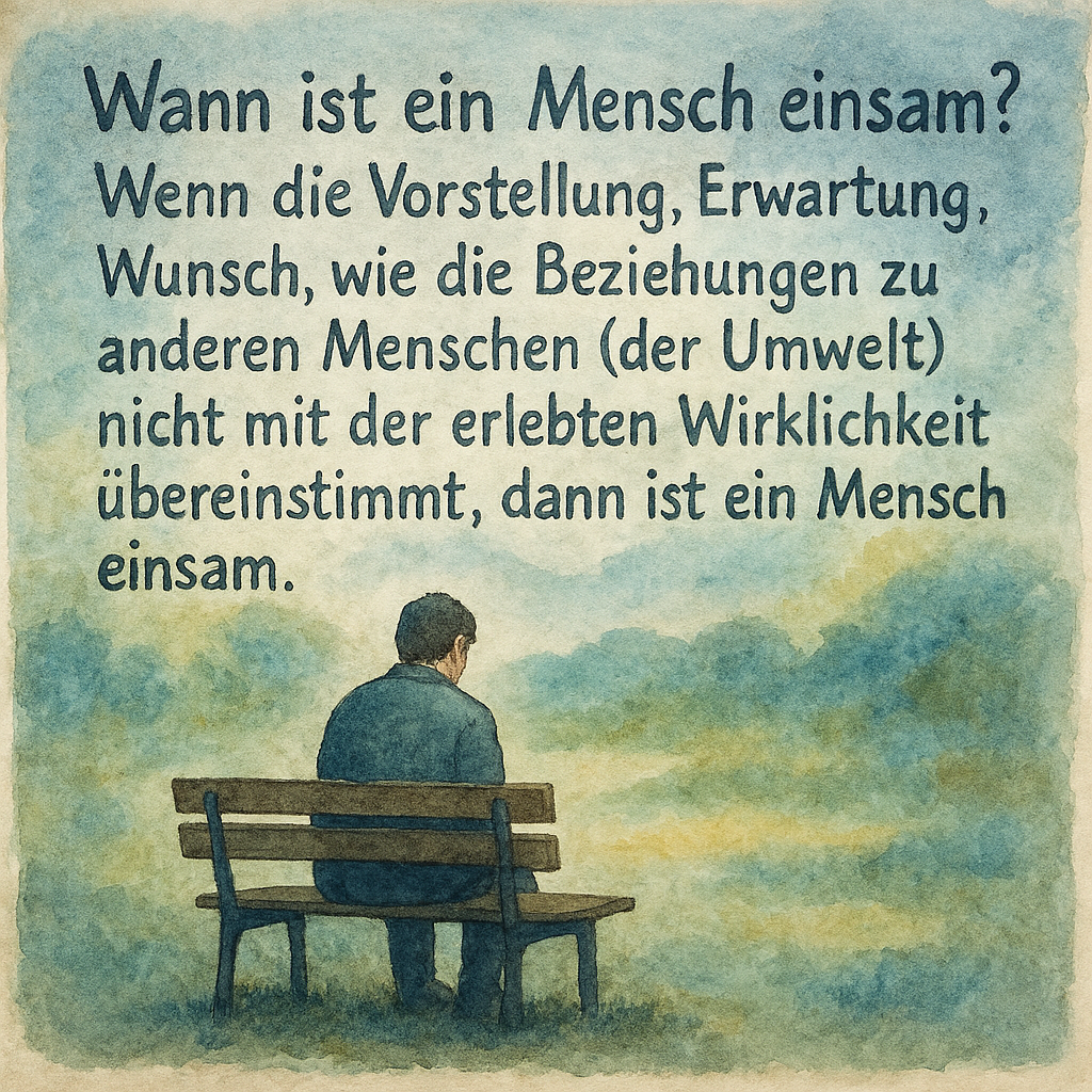 Einsam und Allein  Allein und nicht Einsam    Einsam und nicht Allein